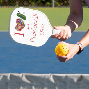 I Love Pickles & Pickleball Personalized Paddle