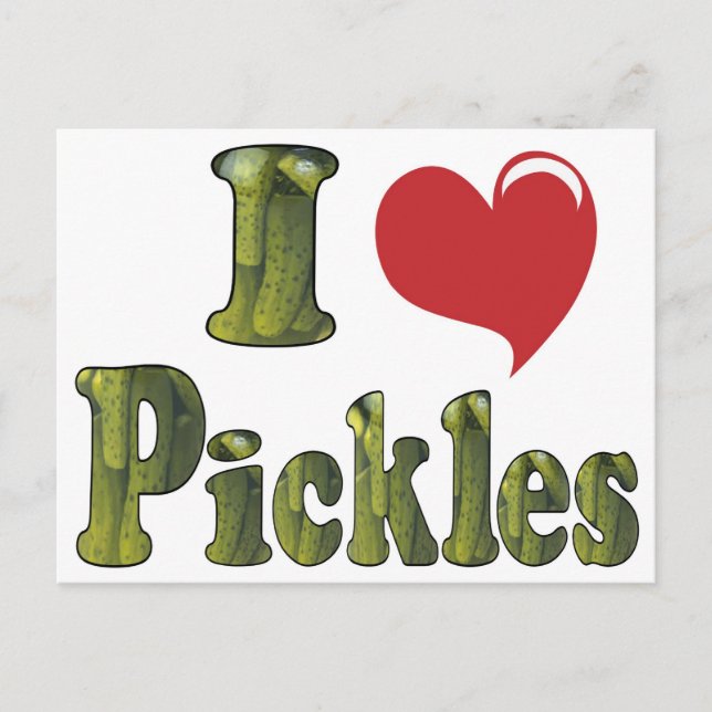 I Love Pickles Postcard (Front)
