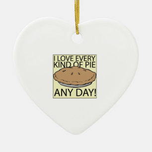 I Love Pie Ceramic Ornament