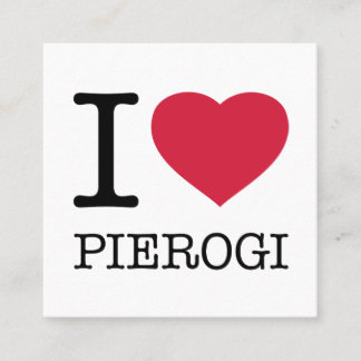 I LOVE PIEROGI SQUARE BUSINESS CARD