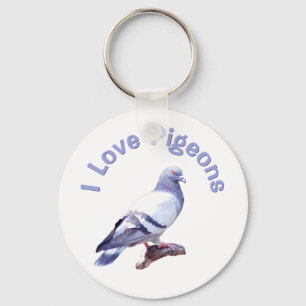 I Love Pigeons Keychain