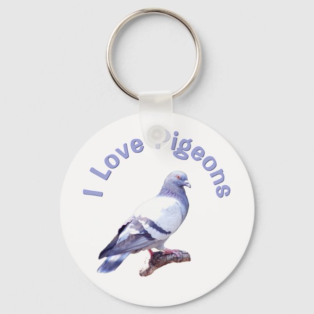 I Love Pigeons Keychain (Front)