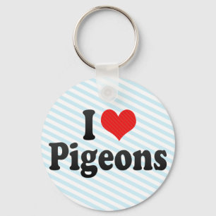 I Love Pigeons Keychain