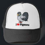 I Love Pigeons Trucker Hat<br><div class="desc">com.  Cool design of a Pigeon</div>