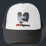 I Love Pigeons Trucker Hat<br><div class="desc">com.  Cool design of a Pigeon</div>