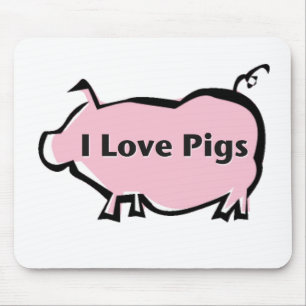 I Love Pigs Mouse Pad