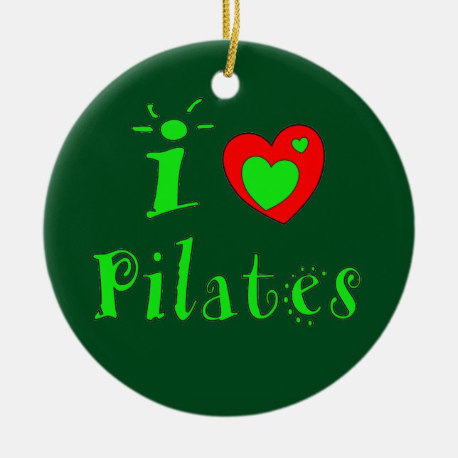 I Love Pilates - Christmas Ornament (Front)
