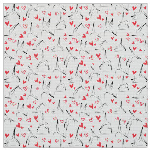 I LOVE PILATES Pilates Poses in black and red Fabric