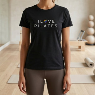 I Love Pilates Quote Minimalist Heart Workout Tee