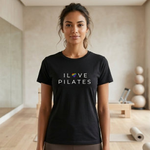 I Love Pilates Quote Minimalist Heart Workout Tee