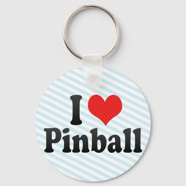 I Love Pinball Keychain (Front)