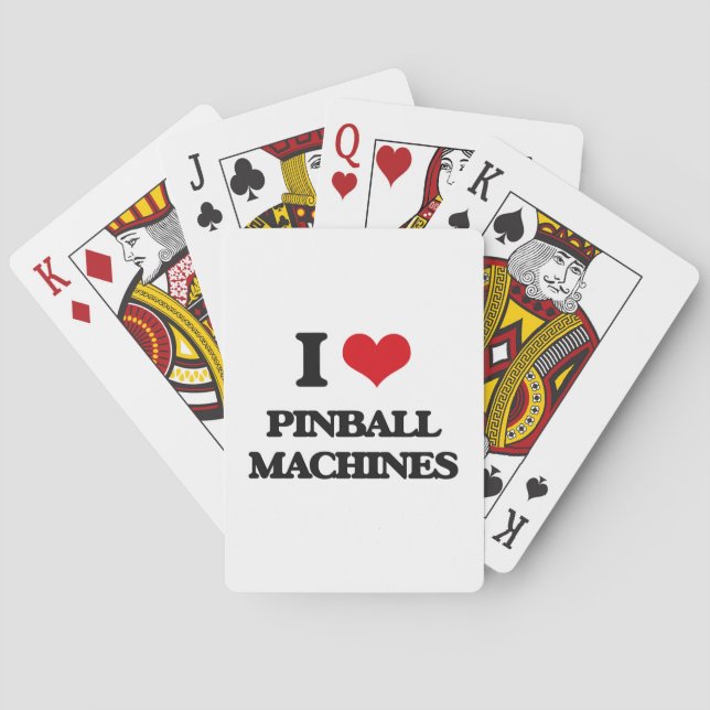 I Love Pinball Machines Playing Cards (Back)