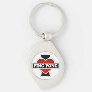 I Love Ping Pong Keychain
