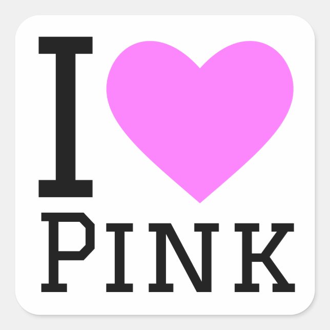 I love pink square sticker (Front)