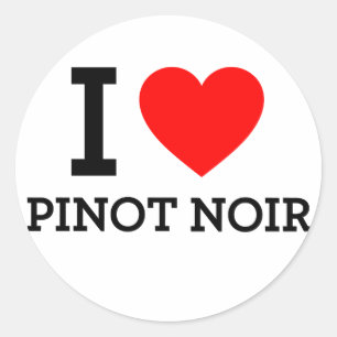 I Love Pinot Noir Classic Round Sticker