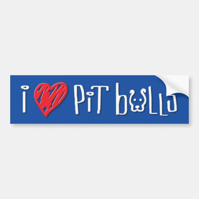 I Love Pit Bulls Bumper Sticker (Front)