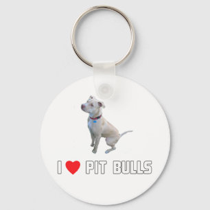 I Love Pit Bulls Keychain
