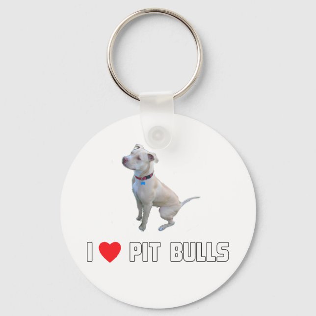 I Love Pit Bulls Keychain (Front)
