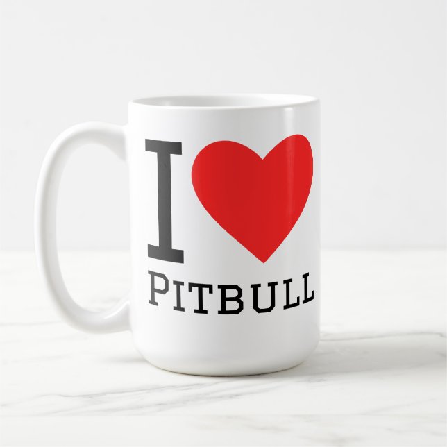 I love pitbull coffee mug (Left)