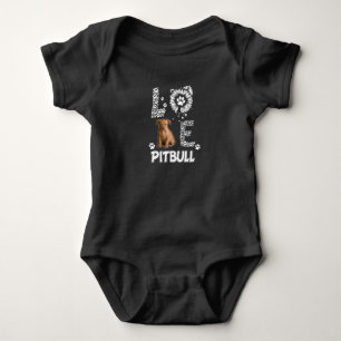 I love Pitbull dogs Baby Bodysuit