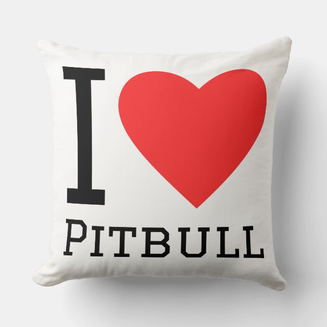 I love pitbull throw pillow (Front)