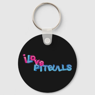 I Love Pitbulls in 3D Keychain