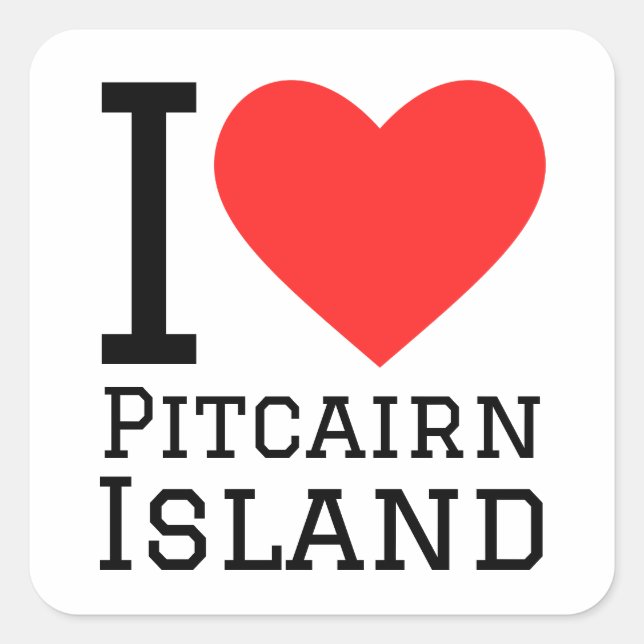 I love Pitcairn island Square Sticker (Front)
