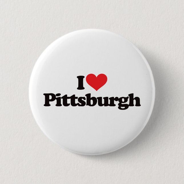 I Love Pittsburgh 2 Inch Round Button (Front)
