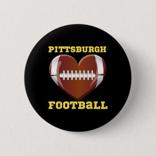I Love Pittsburgh Football Heart Women Toddler Gir 2 Inch Round Button