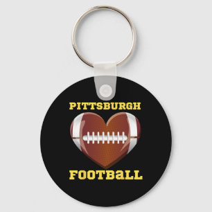 I Love Pittsburgh Football Heart Women Toddler Gir Keychain