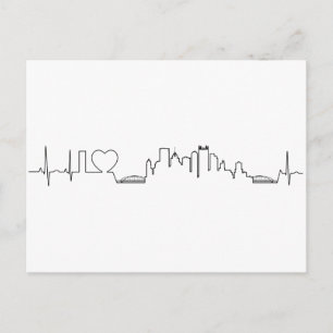 I love Pittsburgh in an extraordinary ecg style Postcard