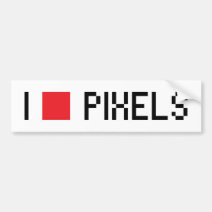 I LOVE PIXELS BUMPER STICKER