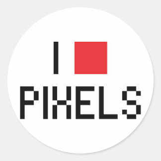 I LOVE PIXELS CLASSIC ROUND STICKER