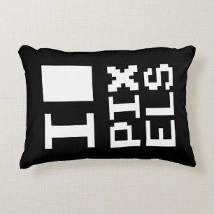 I Love Pixels, geek design, pixel art Accent Pillow