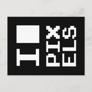 I Love Pixels, geek design, pixel art Postcard