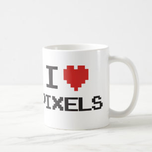 I love pixels pixelated heart retro 8bit gamer coffee mug