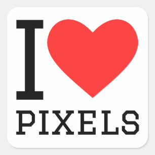 I love pixels square sticker
