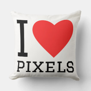 I love pixels throw pillow