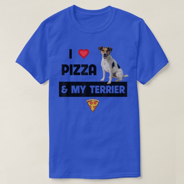 I Love Pizza And My Jack Russell Terrier Dog Peppe T-Shirt (Design Front)