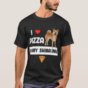 I Love Pizza And My Shiba Inu Dog Pepperoni Cheese T-Shirt