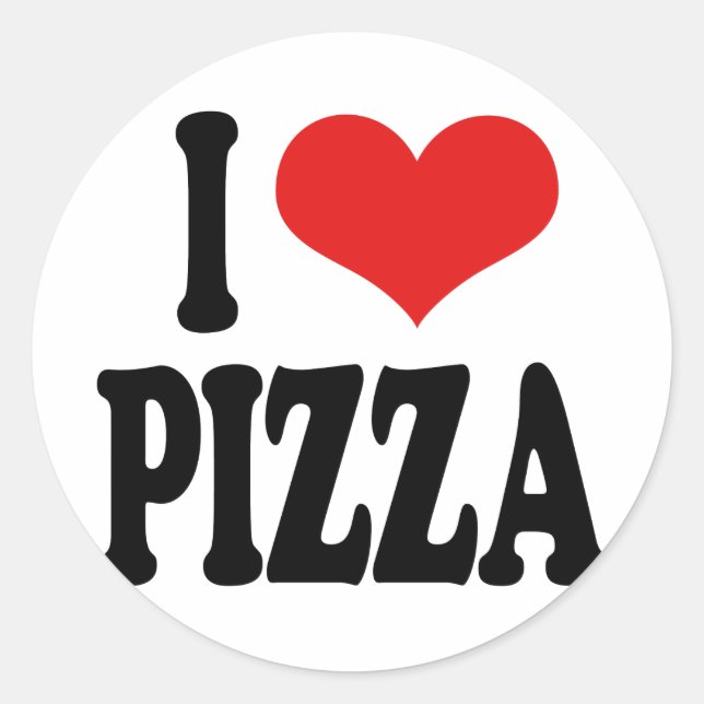 I Love Pizza Classic Round Sticker (Front)