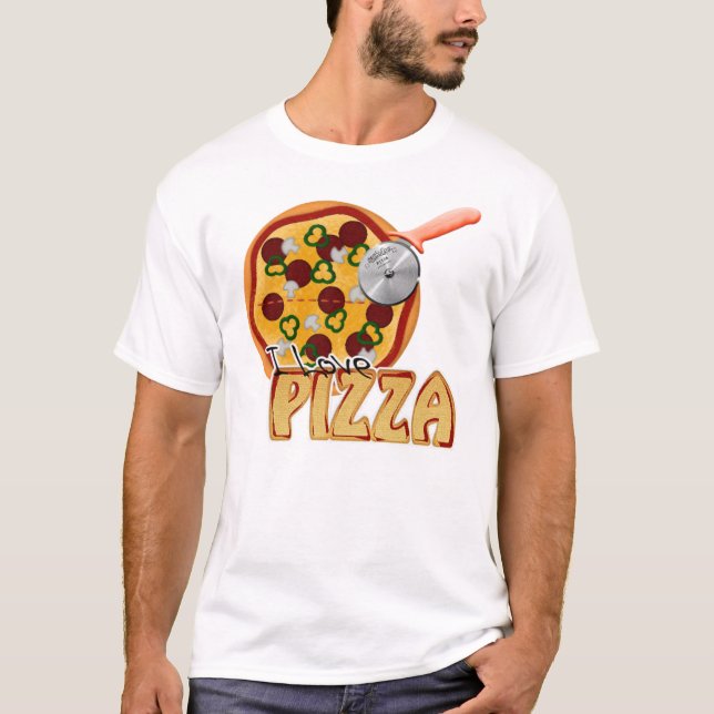 I Love Pizza -  Destroyed T-Shirt (Front)