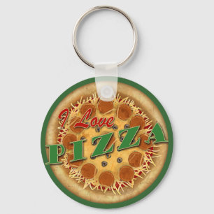 I Love Pizza Keychain