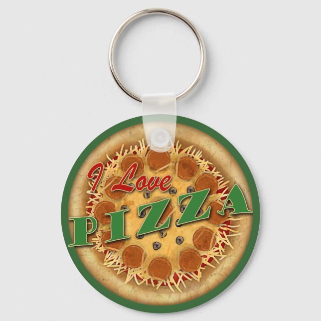 I Love Pizza Keychain (Front)