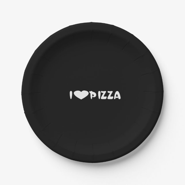 i love pizza paper plate (Front)