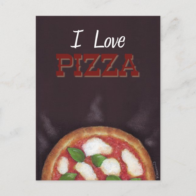 I Love Pizza Postcard (Front)