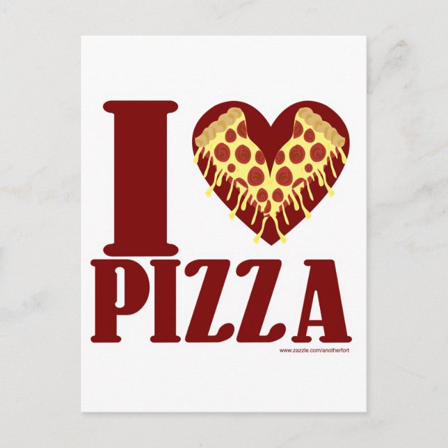 I love Pizza Postcard (Front)