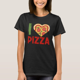 I love Pizza slice heart shape food  for kids men  T-Shirt