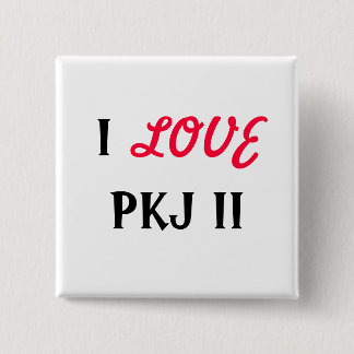 I, LOVE, PKJ II 2 INCH SQUARE BUTTON