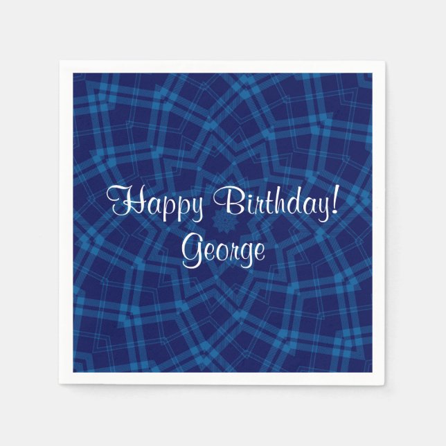 I Love Plaid Blue Napkin (Front)